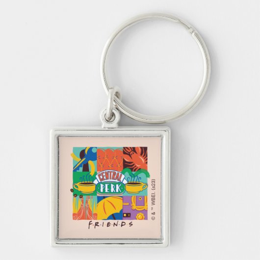 FRIENDS™ | Levendige beelden met centrale perk Sleutelhanger (Voorkant)