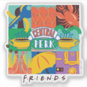 FRIENDS™ | Levendige beelden met centrale perk Sticker (Voorkant)