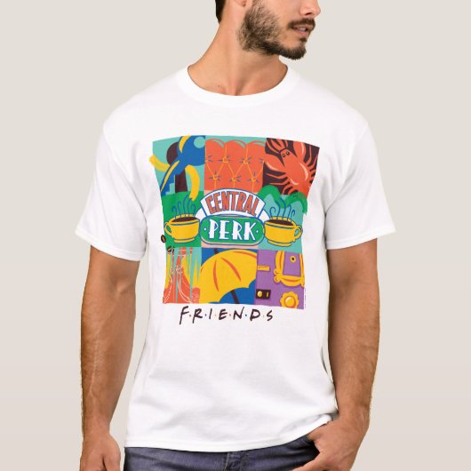 FRIENDS™ | Levendige beelden met centrale perk T-shirt (Voorkant)