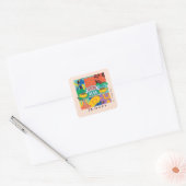 FRIENDS™ | Levendige beelden met centrale perk Vierkante Sticker (Envelop)