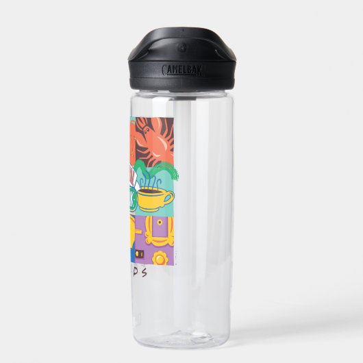 FRIENDS™ | Levendige beelden met centrale perk Waterfles (Achterkant)