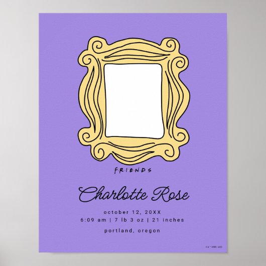 FRIENDS™ Lijstframe | Gegevens over de geboorte va Poster (Voorkant)