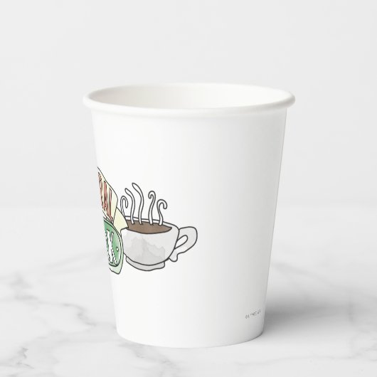 FRIENDS™ | Logo centrale Waterverf Papieren Bekers (Achterkant)