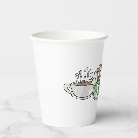 FRIENDS™ | Logo centrale Waterverf Papieren Bekers (Voorkant)