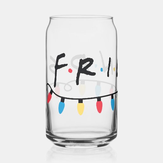 FRIENDS™ | Logo met kerstlampjes Blikvorm Glas (Voorkant)