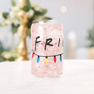 FRIENDS™ Logo met kerstlampjes Blikvorm Glas