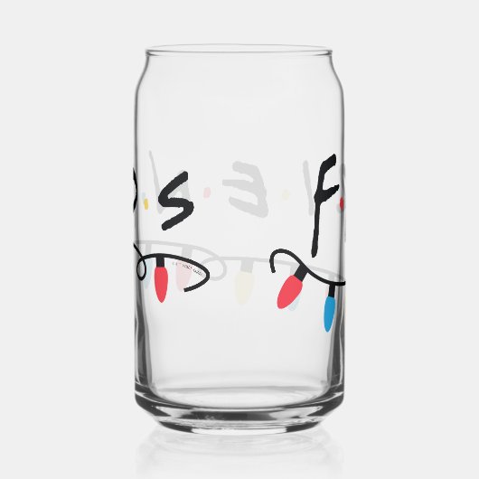 FRIENDS™ | Logo met kerstlampjes Blikvorm Glas (Rechts)