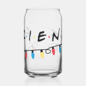 FRIENDS™ | Logo met kerstlampjes Blikvorm Glas (Links)