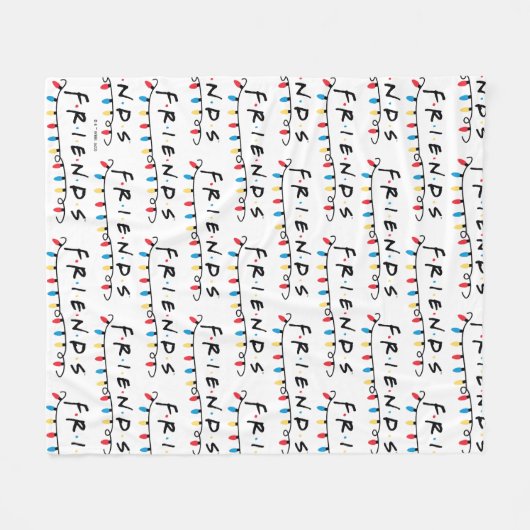 FRIENDS™ | Logo met kerstlampjes Fleece Deken (Voorkant (Horizontaal))