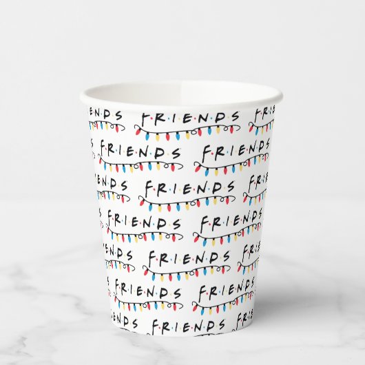 FRIENDS™ | Logo met kerstlampjes Papieren Bekers (Links)