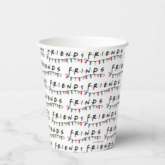 FRIENDS™ | Logo met kerstlampjes Papieren Bekers (Rechts)