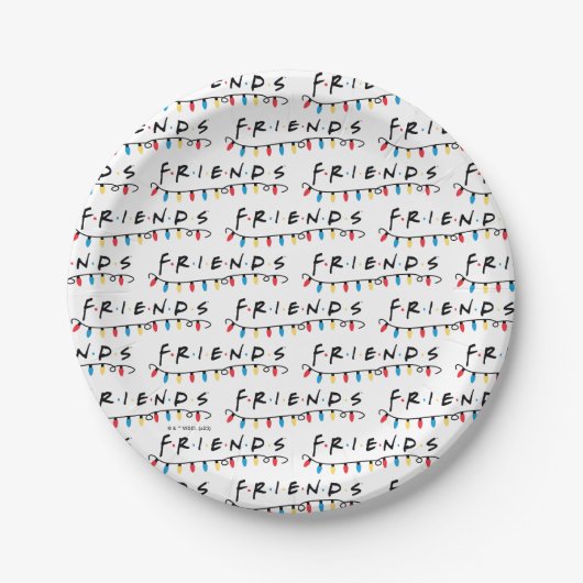 FRIENDS™ | Logo met kerstlampjes Papieren Bordje (Voorkant)