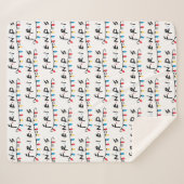 FRIENDS™ | Logo met kerstlampjes Sherpa Deken (Voorkant (horizontaal))