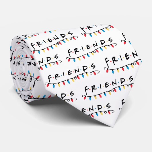 FRIENDS™ | Logo met kerstlampjes Stropdas (Opgerold)