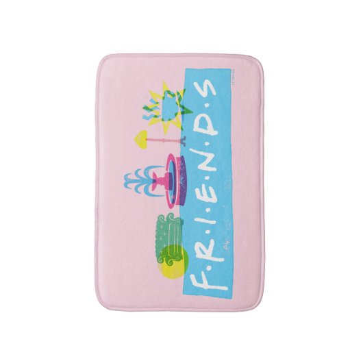 FRIENDS™ | Logo met pictogrammen Badmat (Voorkant Verticaal)