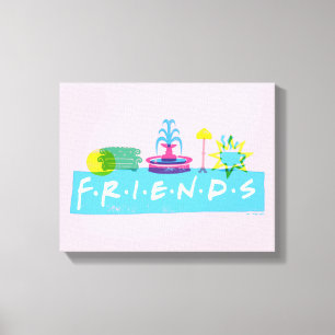 FRIENDS™   Logo met pictogrammen Canvas Afdruk