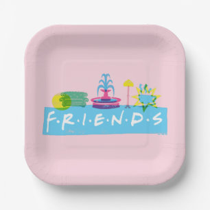 FRIENDS™   Logo met pictogrammen Papieren Bordje