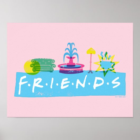 FRIENDS™ | Logo met pictogrammen Poster (Voorkant)