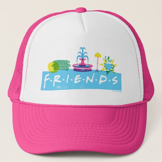 FRIENDS™ | Logo met pictogrammen Trucker Pet (Voorkant)