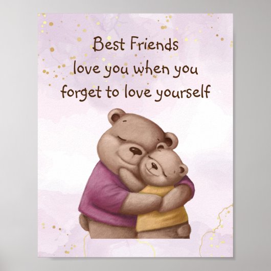 Friends Love Teddy Bear Love you Inspirerend Poster (Voorkant)