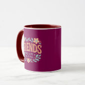 Friends Make Life Beautiful Combo Mug – Floral  Mok (Voorkant links)
