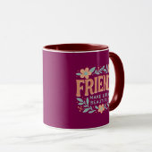 Friends Make Life Beautiful Combo Mug – Floral  Mok (Voorkant rechts)