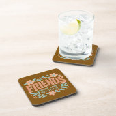 Friends Make Life Beautiful Floral Coaster Set 6 Bier Onderzetter (Rechterzijde)