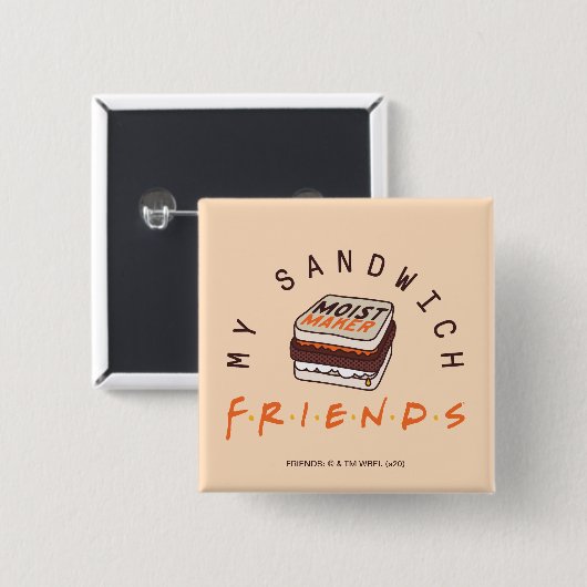 FRIENDS™ | Mijn sandwich Vierkante Button 5,1 Cm (Voorkant /achterkant)