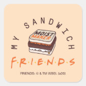 FRIENDS™ | Mijn sandwich Vierkante Sticker (Voorkant)