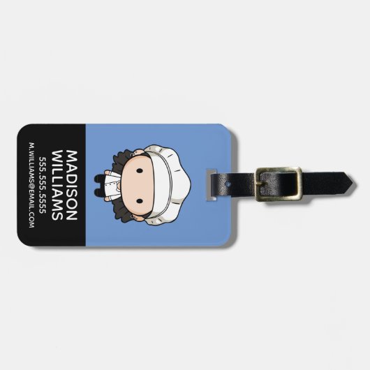 FRIENDS™ | Monica Chibi Bagagelabel (Voorkant horizontaal)