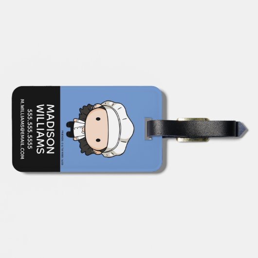 FRIENDS™ | Monica Chibi Bagagelabel (Achterkant horizontaal)