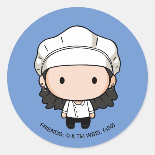 FRIENDS™ | Monica Chibi Ronde Sticker (Voorkant)