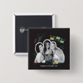 FRIENDS™ | Monica, Rachel & Phoebe Vierkante Button 5,1 Cm (Voorkant /achterkant)