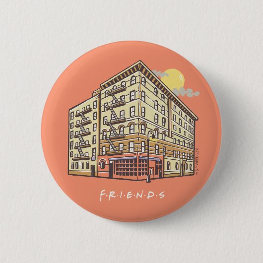 FRIENDS™ | Monica's Appartementsgebouw Ronde Button 5,7 Cm (Voorkant)