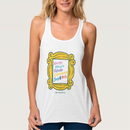 FRIENDS™ Namen in Spionnetje Tanktop (Voorkant)