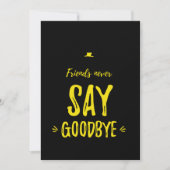 Friends never say goodbye yellow bedankkaart (Voorkant)