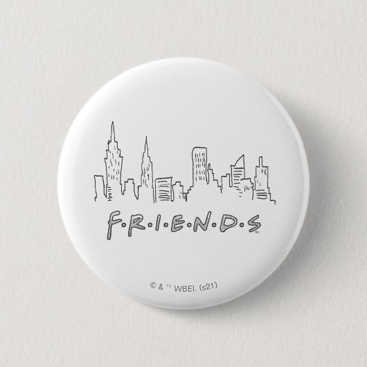 FRIENDS™ | New York City Silhouette Ronde Button 5,7 Cm (Voorkant)
