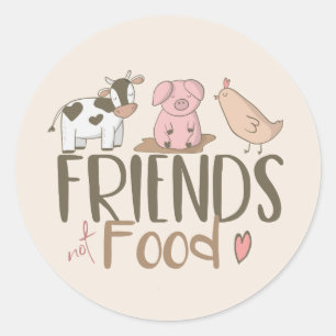 Friends Not Food 2 Ronde Sticker