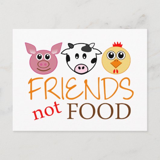 Friends Not Food Briefkaart (Voorkant)