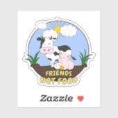 Friends Not Food - Cute Koe, Pig and Chicken Sticker (Vel)