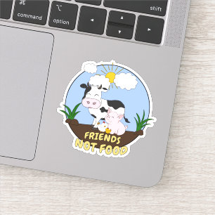 Friends Not Food - Cute Koe, Pig and Chicken Sticker