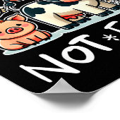 Friends Not Food Funny Vegan Vegetarian Cute Anima Poster (Hoek)