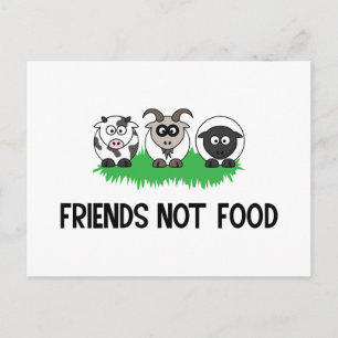 Friends Not Food, Gifts for Vegan Vegetarian Briefkaart