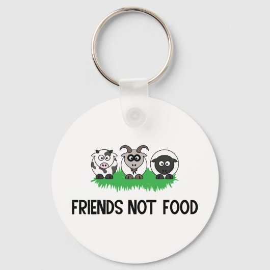 Friends Not Food, Gifts for Vegan Vegetarian Sleutelhanger (Voorkant)