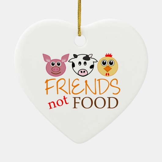 Friends Not Food Keramisch Ornament (Achterkant)