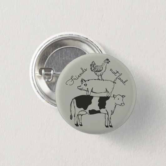 friends not food ronde button 3,2 cm (Voorkant /achterkant)
