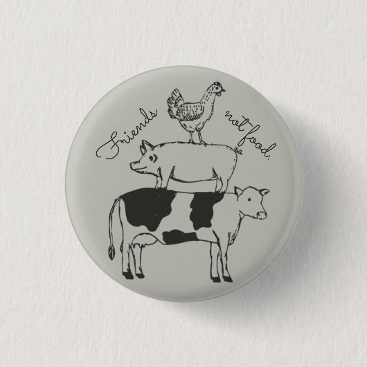 friends not food ronde button 3,2 cm (Voorkant)