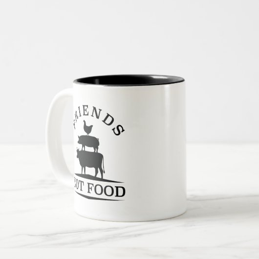 Friends Not Food Tweekleurige Koffiemok (Voorkant links)