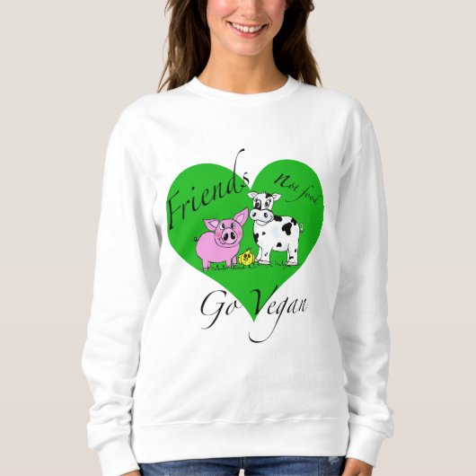 Friends not food Vegan Sweatshirt (Voorkant)