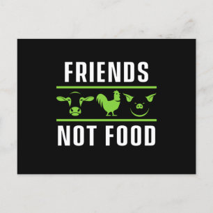 Friends Not Food Vegan Vegetarian Animal Rights Gi Briefkaart